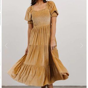 Baltic Born Vivaldi Smocked Velvet Midi Dress